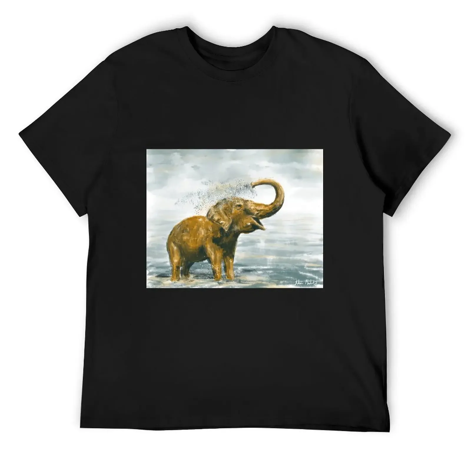 Loose Painting of a Baby Elephant Taking a Shower T-Shirt Luxury man graphic t shirts mens t shirt
Loose Painting of a Baby Elephant Taking a Shower T-Shirt Luxury man graphic t shirts mens t shirt