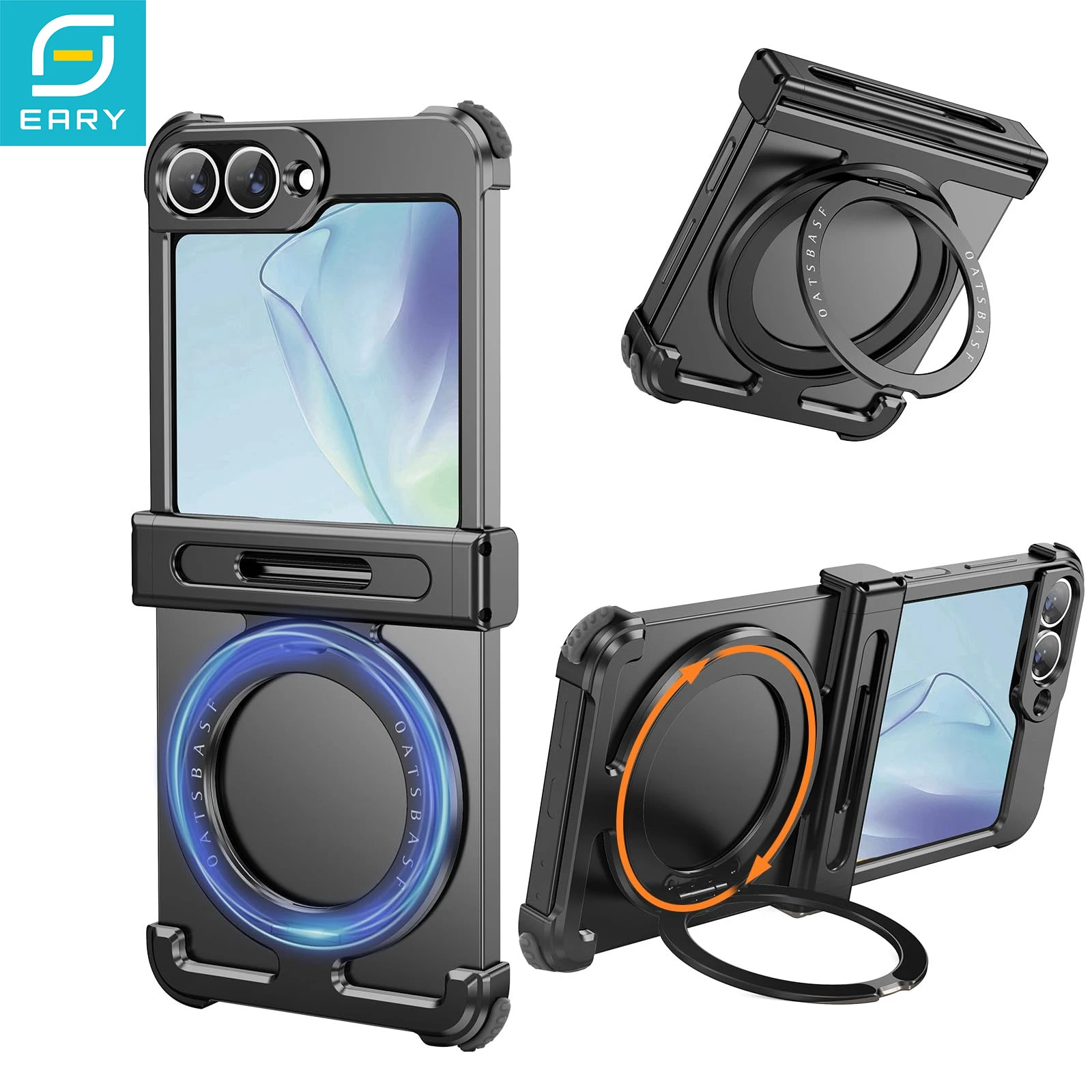 Eary Frameless Magnetic Case for Samsung Galaxy Z Flip 7 with Magsafe 360°Rotation Phone Stand Metal Shockproof Protector Cover
Eary Frameless Magnetic Case for Samsung Galaxy Z Flip 7 with Magsafe 360°Rotation Phone Stand Metal Shockproof Protector Cover