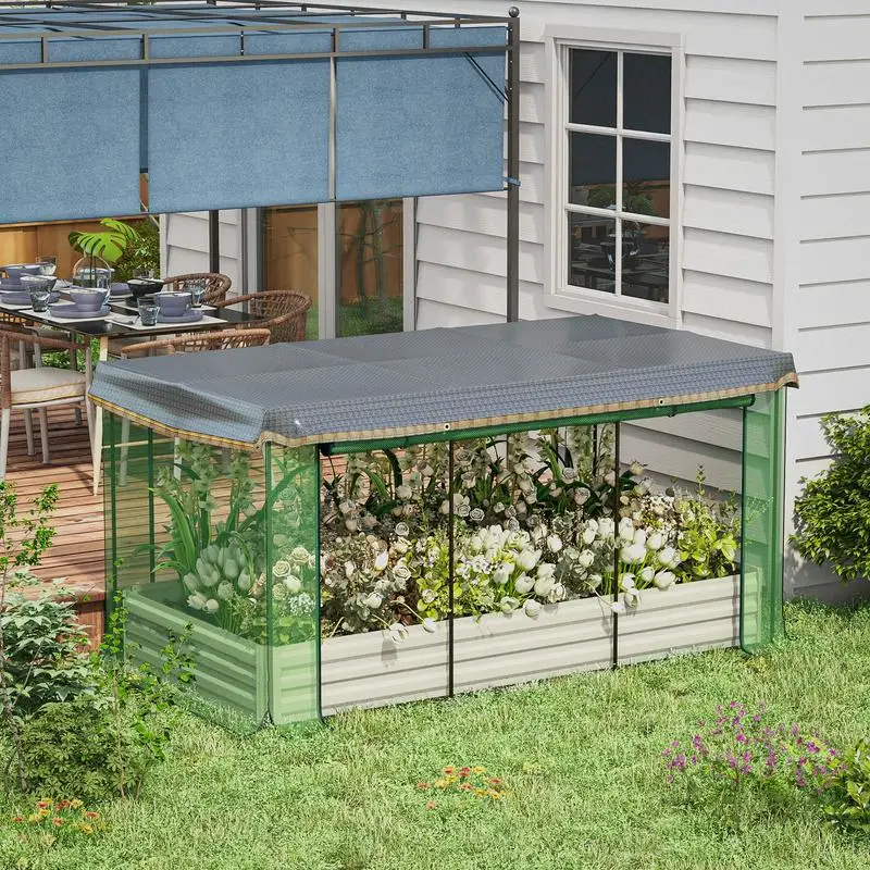 Outsunny Galvanized Steel Planter Box with Crop Cage and Shade Cloth, Raised Garden Bed for Flowers, Veggies and Herbs, Beige
Outsunny Galvanized Steel Planter Box with Crop Cage and Shade Cloth, Raised Garden Bed for Flowers, Veggies and Herbs, Beige