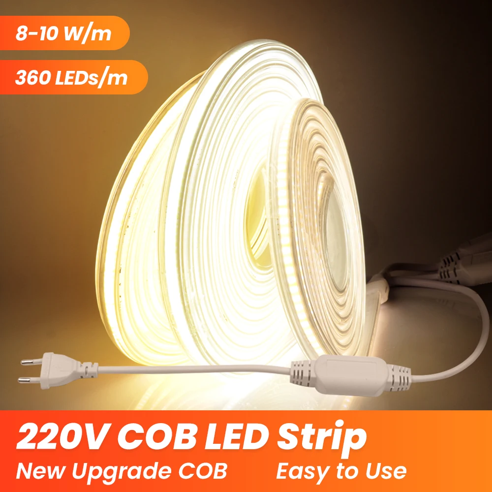 Водонепроницаемая светодиодная лента COB 220 В переменного тока, 360 светодиодов/м, гибкая лента теплого/натурального/холодного белого цвета с вилкой Стандарта ЕС/Великобритании
Водонепроницаемая светодиодная лента COB 220 В переменного тока, 360 светодиодов/м, гибкая лента теплого/натурального/холодного белого цвета с вилкой Стандарта ЕС/Великобритании