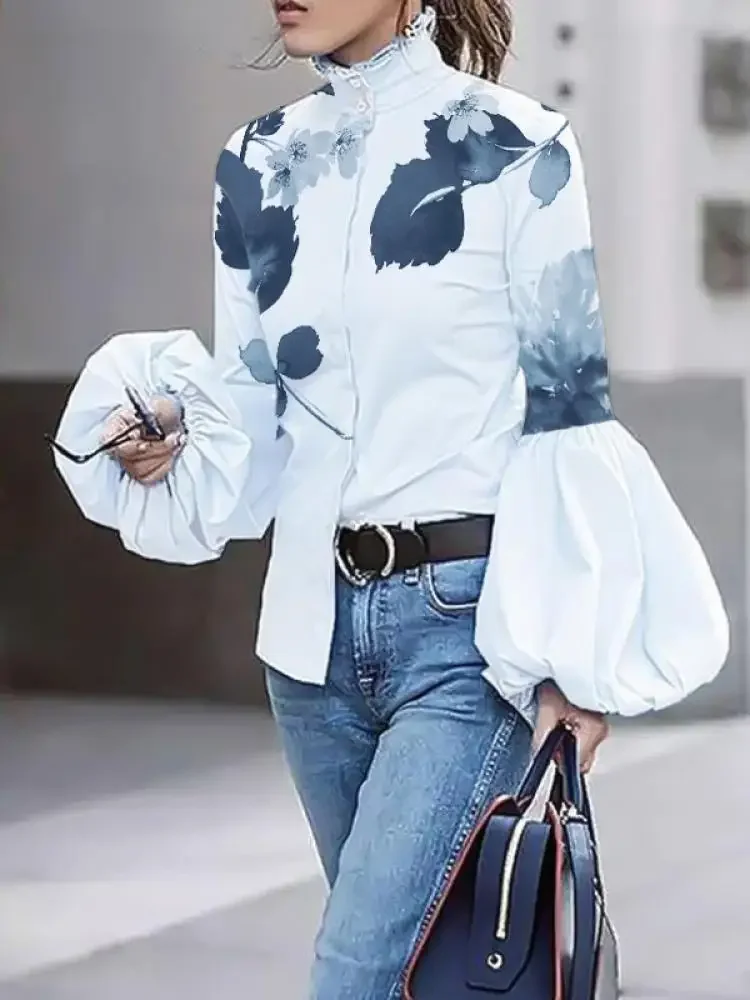 Bonboho Office Ladies Commuter Shirt Top Floral Printed High Neck Long Sleeves Buttoned Female Blouse 2025 New Women's T-shirt
Bonboho Office Ladies Commuter Shirt Top Floral Printed High Neck Long Sleeves Buttoned Female Blouse 2025 New Women's T-shirt