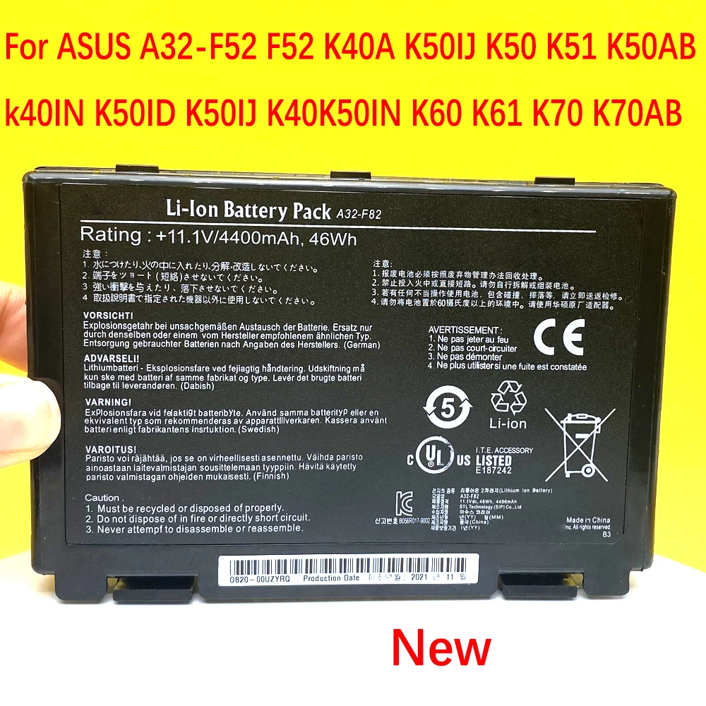 A32-F82 Laptop Battery For Asus a32-f82 a32-f52 a32 f82 F52 k50ij k50 K51 k50ab k40in k50id k50ij K40 k50in k60 k61 k70
A32-F82 Laptop Battery For Asus a32-f82 a32-f52 a32 f82 F52 k50ij k50 K51 k50ab k40in k50id k50ij K40 k50in k60 k61 k70