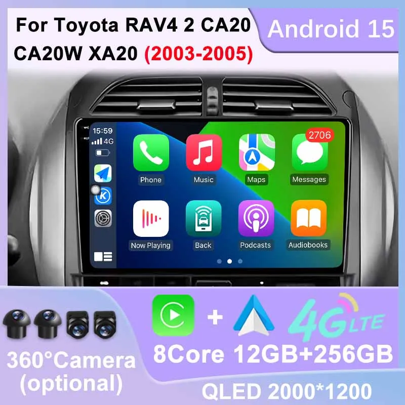 Car Radio Multimedia Video Player For Toyota RAV4 2 CA20 CA20W XA20 2003-2005 Android15 DSP Stereo Auto Carplay GPS 4G WIFI BT
Car Radio Multimedia Video Player For Toyota RAV4 2 CA20 CA20W XA20 2003-2005 Android15 DSP Stereo Auto Carplay GPS 4G WIFI BT