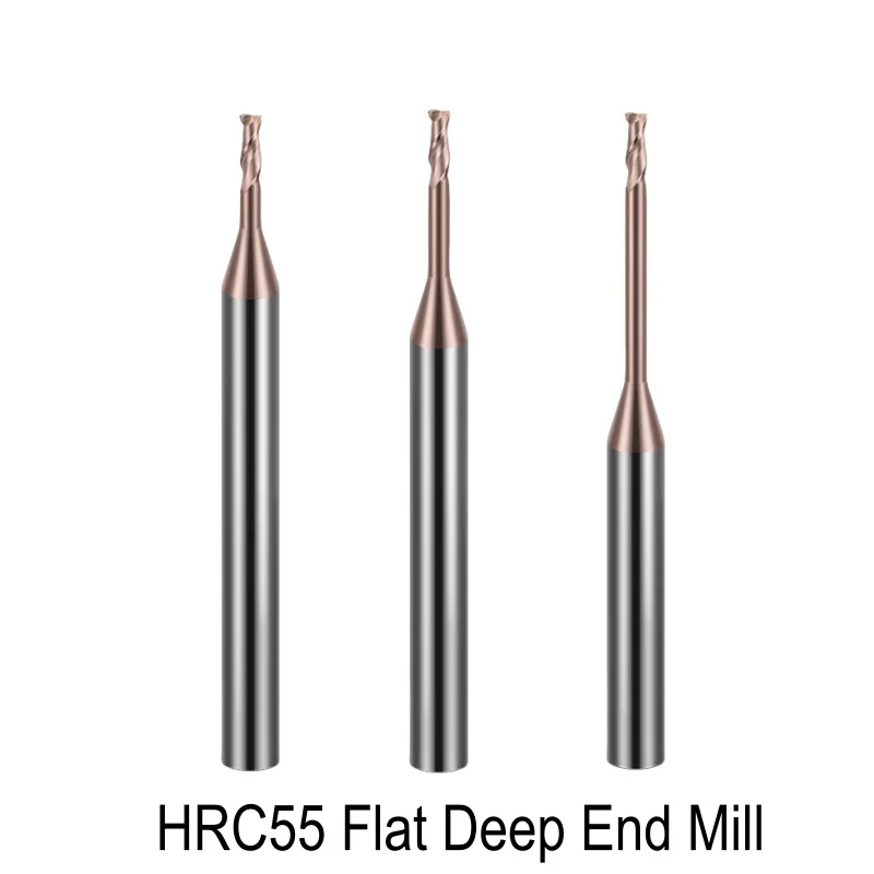 HRC55 d1 d1.5 2 3mm*6/8/10/12/15/20mm Deep Grooving Solid Carbide Long Neck Flat End Mill for CNC Machine Produce steel
HRC55 d1 d1.5 2 3mm*6/8/10/12/15/20mm Deep Grooving Solid Carbide Long Neck Flat End Mill for CNC Machine Produce steel