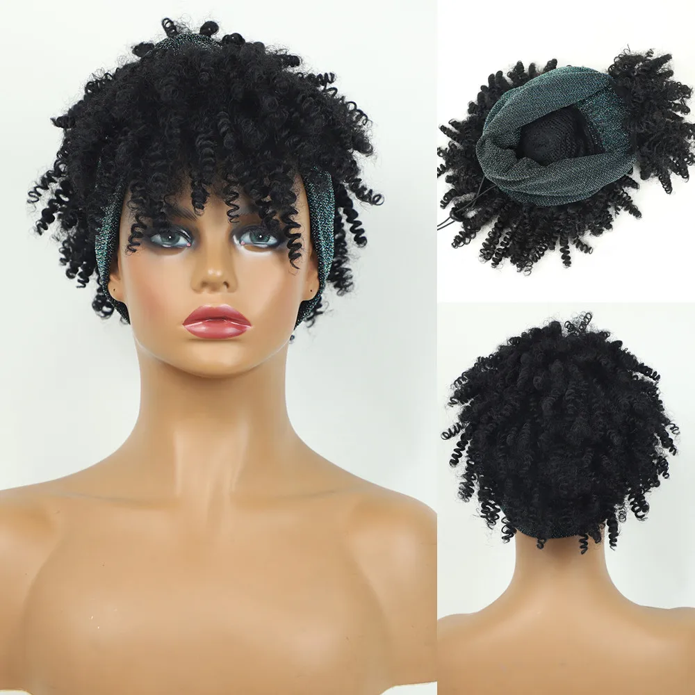 OUCEY Synthetic Hair Cosplay Wigs for Women Short Black Wig with Bangs Headband Wig Female Kinky Curly Wigs for Black Women
OUCEY Synthetic Hair Cosplay Wigs for Women Short Black Wig with Bangs Headband Wig Female Kinky Curly Wigs for Black Women