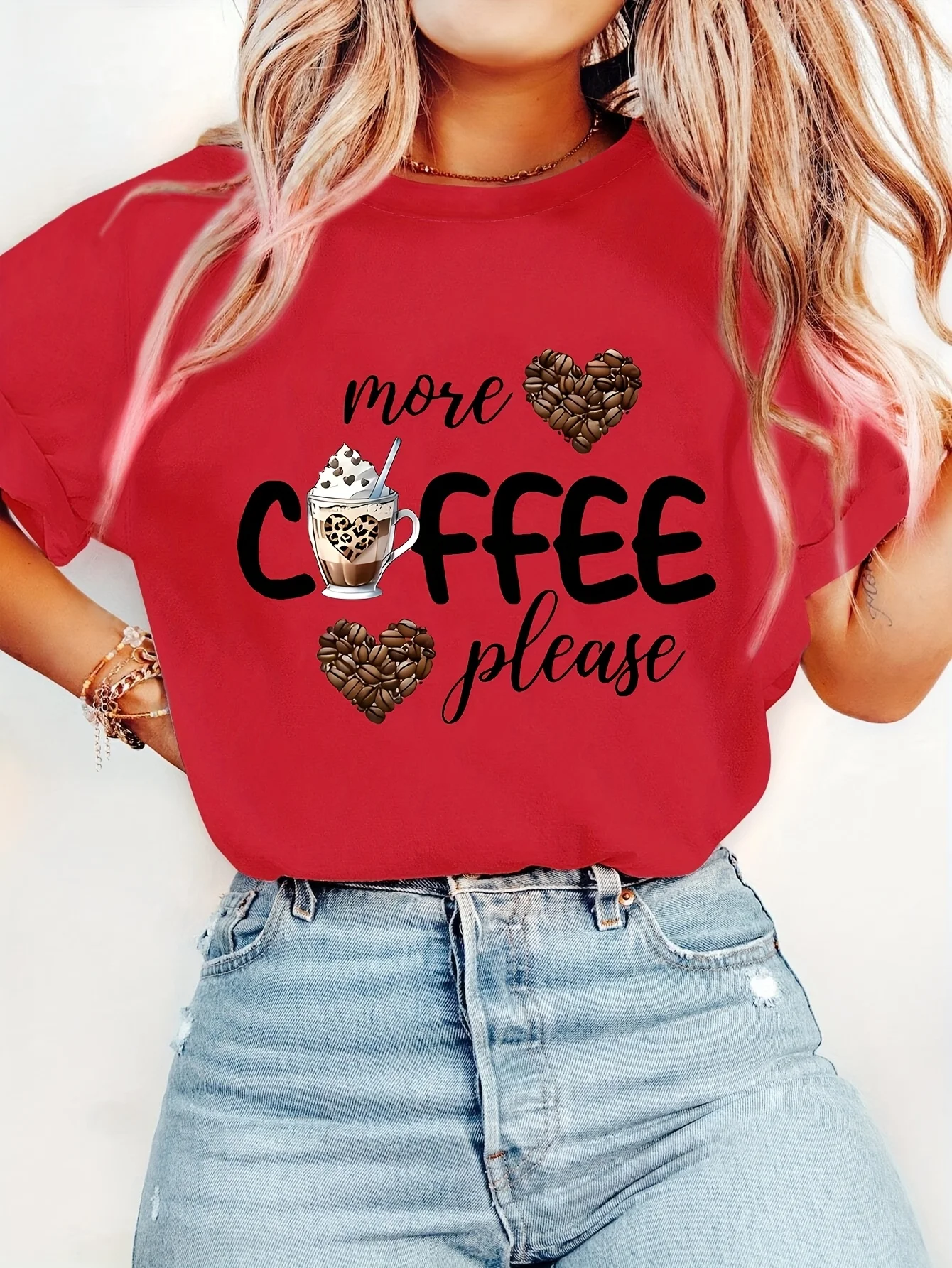 Women's Regular Length All Seasons Knit Fabric Polyester Coffee Letter Printed T-Shirt Crew Neck Sleeve Casual
Women's Regular Length All Seasons Knit Fabric Polyester Coffee Letter Printed T-Shirt Crew Neck Sleeve Casual