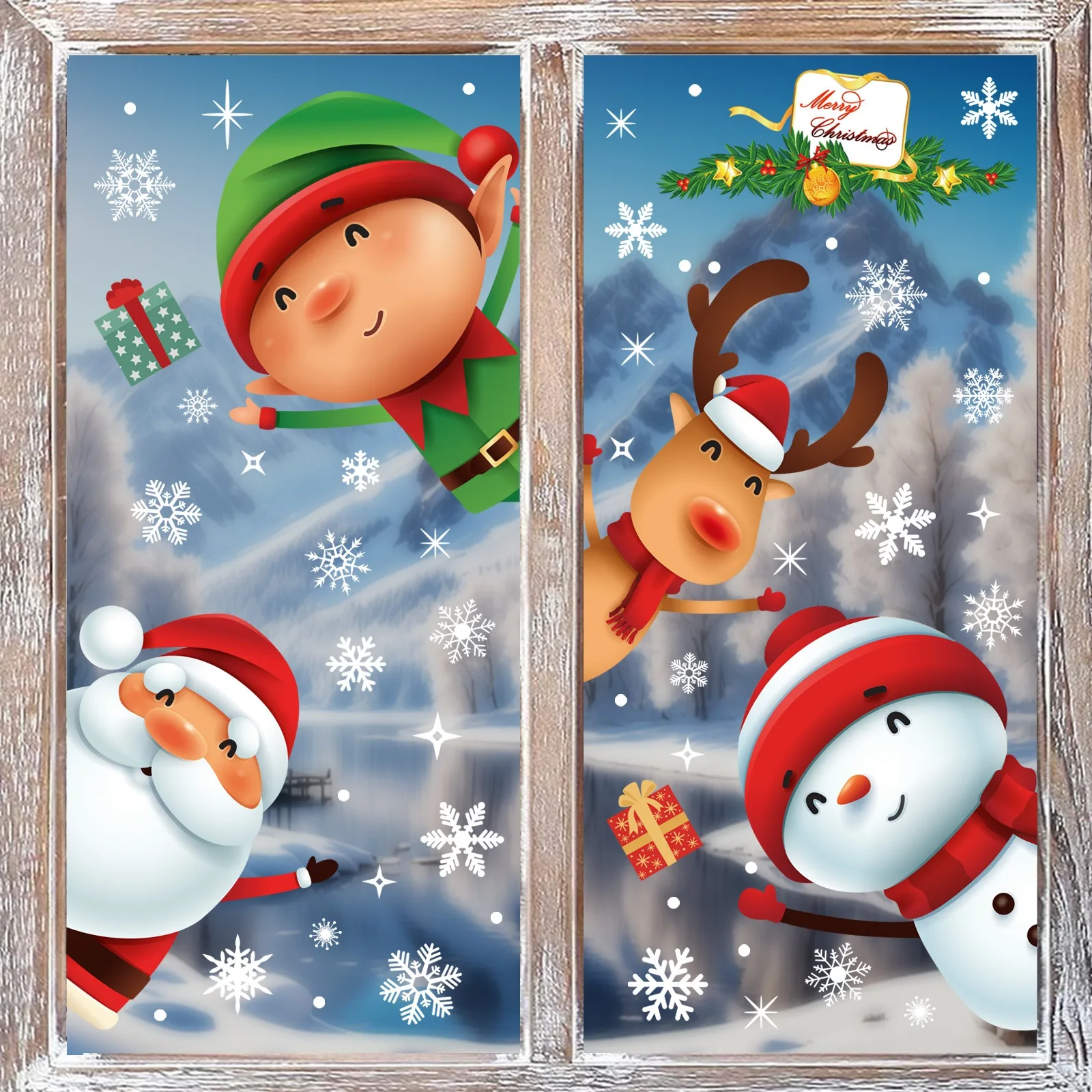 Christmas Stickers Reindeer Snowflake Candy Static Cling Window Decals Snowman Holiday Decorations for Christmas Party
Christmas Stickers Reindeer Snowflake Candy Static Cling Window Decals Snowman Holiday Decorations for Christmas Party