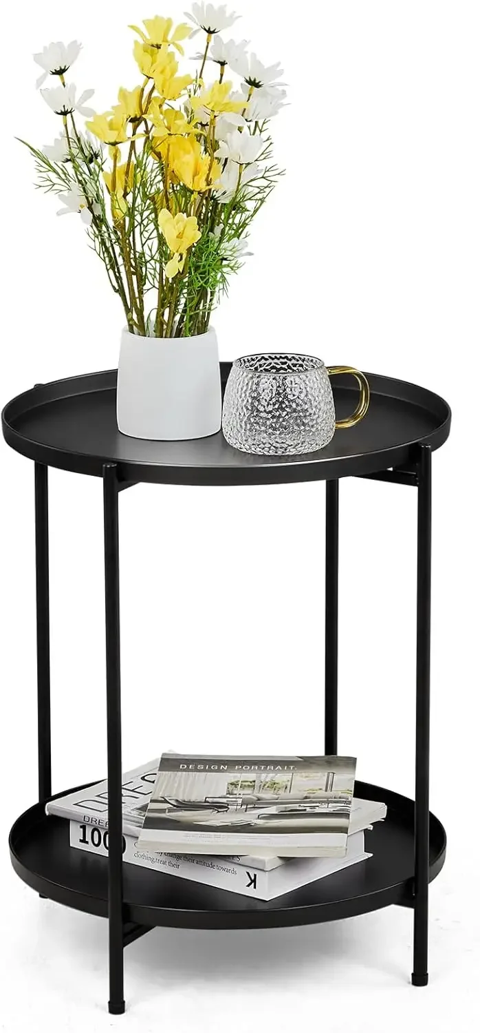 2 Tier End Table, Metal Side Table With Removable Tray Indoor And Outdoor,Small Waterproof Accent Table For Bedroom Balcony
2 Tier End Table, Metal Side Table With Removable Tray Indoor And Outdoor,Small Waterproof Accent Table For Bedroom Balcony