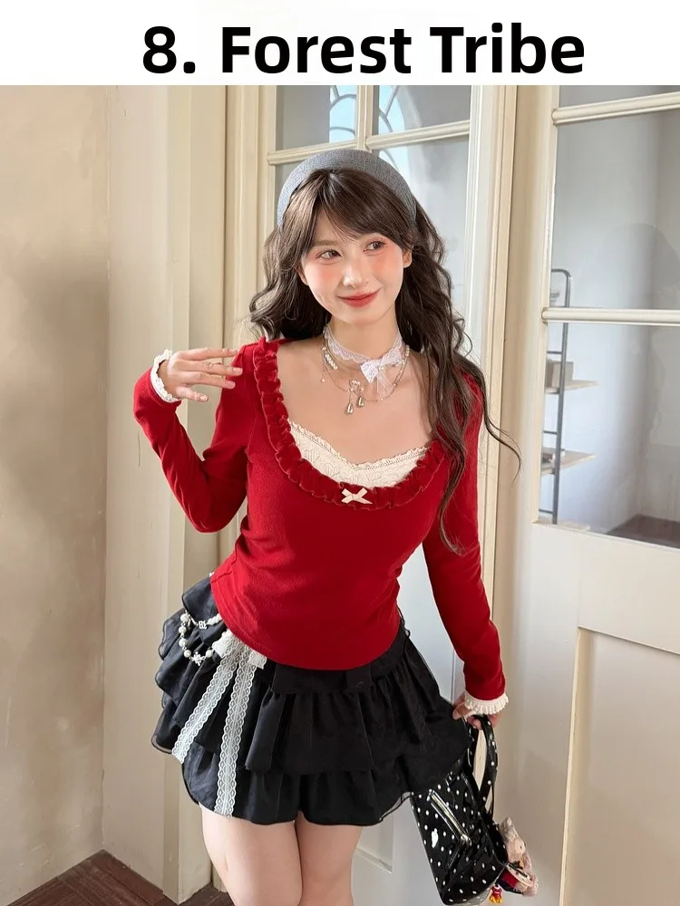 Sweet Style Slim Fit T-Shirt Women's Long Sleeve Lace Patchwork Design Autumn New Arrival Casual Comfortable Breathable Top
Sweet Style Slim Fit T-Shirt Women's Long Sleeve Lace Patchwork Design Autumn New Arrival Casual Comfortable Breathable Top