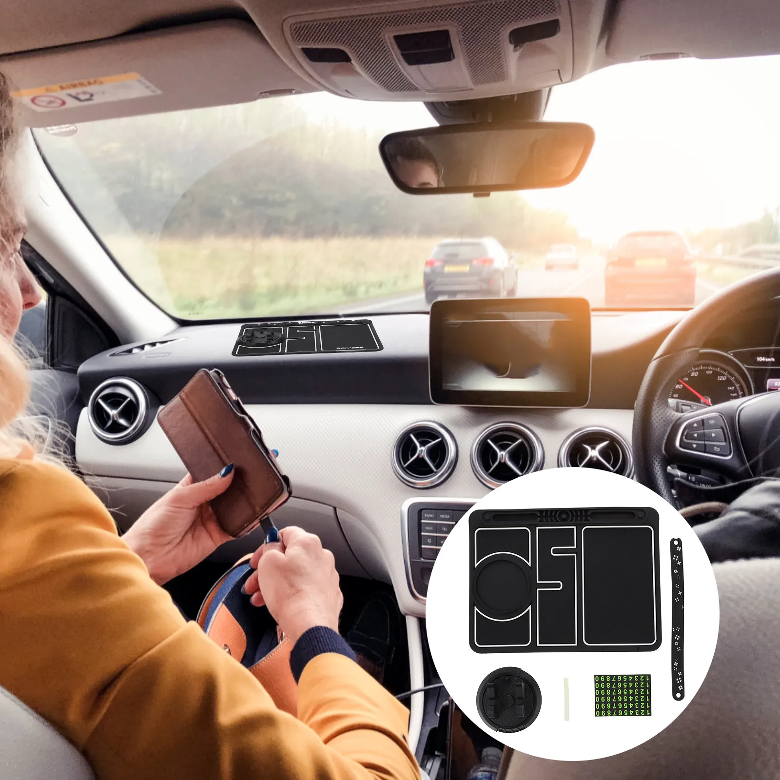 Non Slip Phone Pad Car PVC Multipurpose Dashboard Mat Rotating Anti Slip Pad Aromatherapy Car Accessories
Non Slip Phone Pad Car PVC Multipurpose Dashboard Mat Rotating Anti Slip Pad Aromatherapy Car Accessories