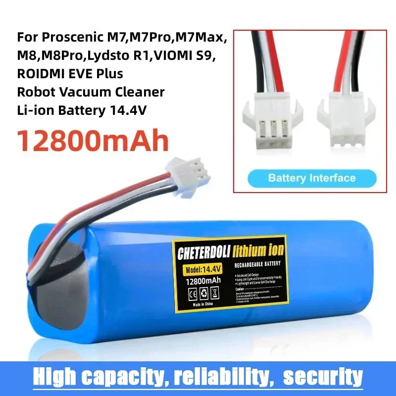 14.4V Original compatible for Lydsto R1 Roidmi Eve Plus Viomi S9 Cleaning robot Rechargeable Li-ion Battery
14.4V Original compatible for Lydsto R1 Roidmi Eve Plus Viomi S9 Cleaning robot Rechargeable Li-ion Battery