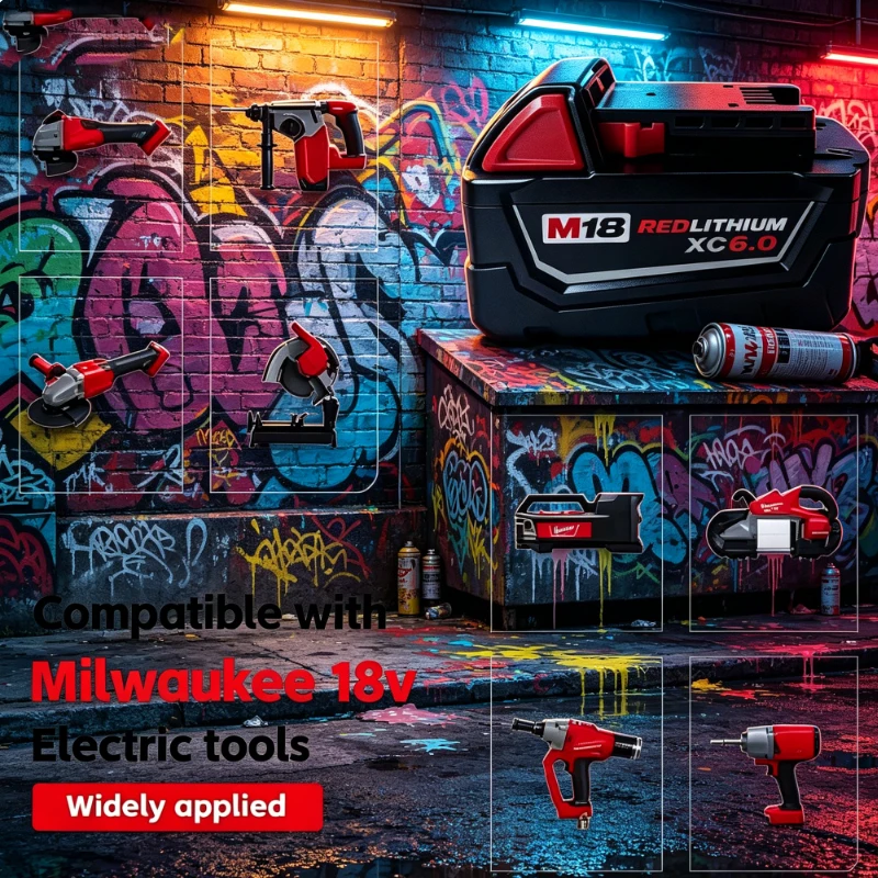 18V 6Ah M18B6 LiFePO4 Battery XC48-11-1860, Rechargeable Battery Compatible with Milwaukee M18 Series Tools
18V 6Ah M18B6 LiFePO4 Battery XC48-11-1860, Rechargeable Battery Compatible with Milwaukee M18 Series Tools