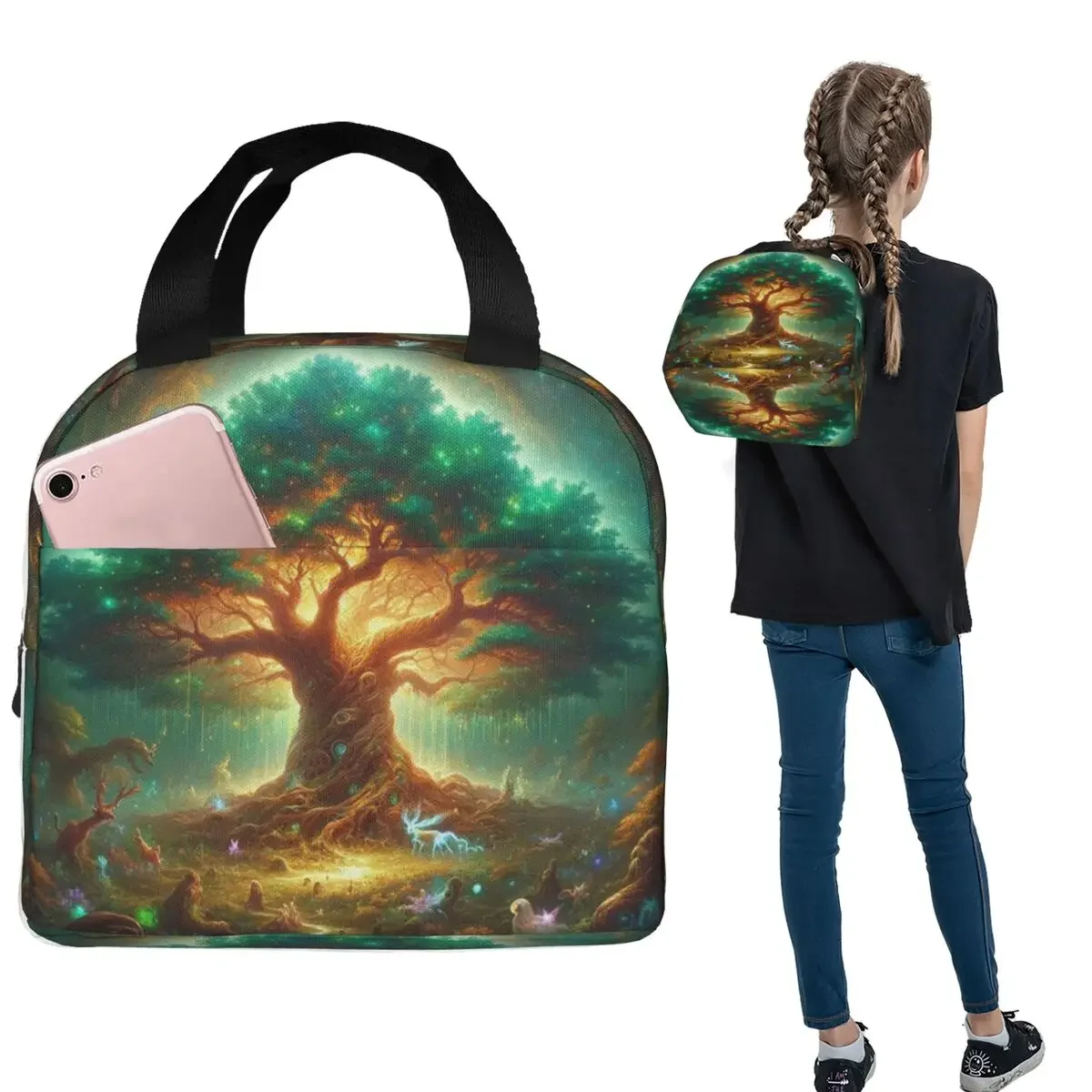 Enchanted Tree Of Life Insulated Lunch Bag for Women Kids Portable Food Boxes Thermal Lunch Box Tote
Enchanted Tree Of Life Insulated Lunch Bag for Women Kids Portable Food Boxes Thermal Lunch Box Tote