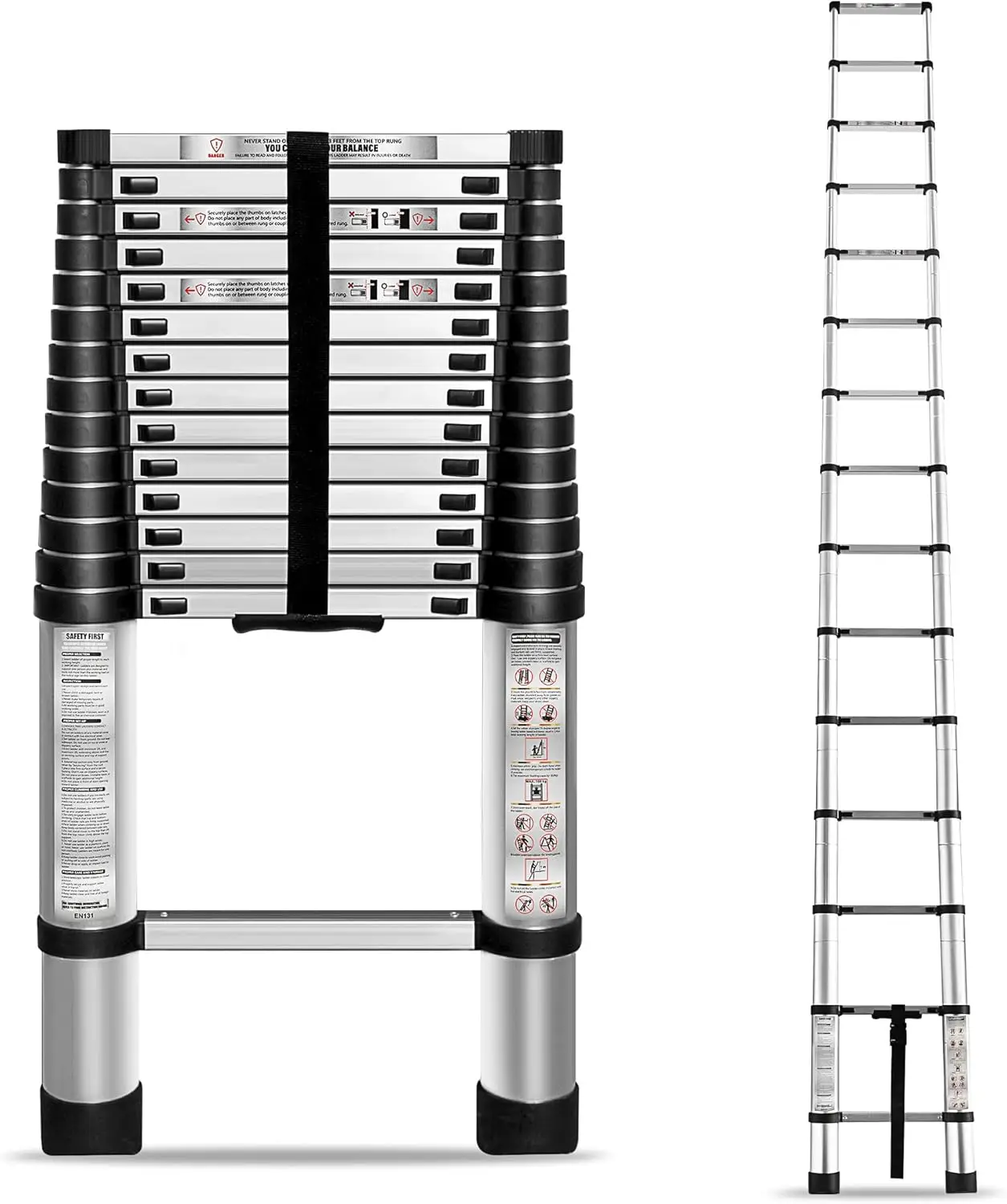 14.5 FT Telescoping Ladder 330 lbs Capacity Heavy Duty Aluminum Extendable Ladder Collapsible Locking Mechanism for Attic
14.5 FT Telescoping Ladder 330 lbs Capacity Heavy Duty Aluminum Extendable Ladder Collapsible Locking Mechanism for Attic