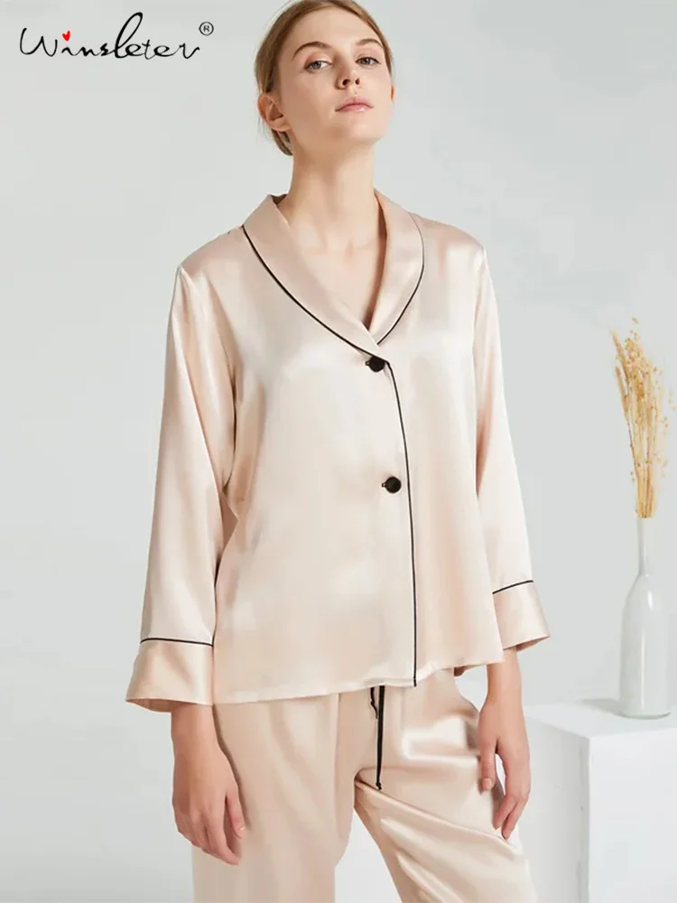2024 New Women Sleepwear Set,19MM 100%Real Silk Pajamas,Long Sleeve Two Pieces,Shawl Collar Girl Casual Nightwears,S39607QM
2024 New Women Sleepwear Set,19MM 100%Real Silk Pajamas,Long Sleeve Two Pieces,Shawl Collar Girl Casual Nightwears,S39607QM