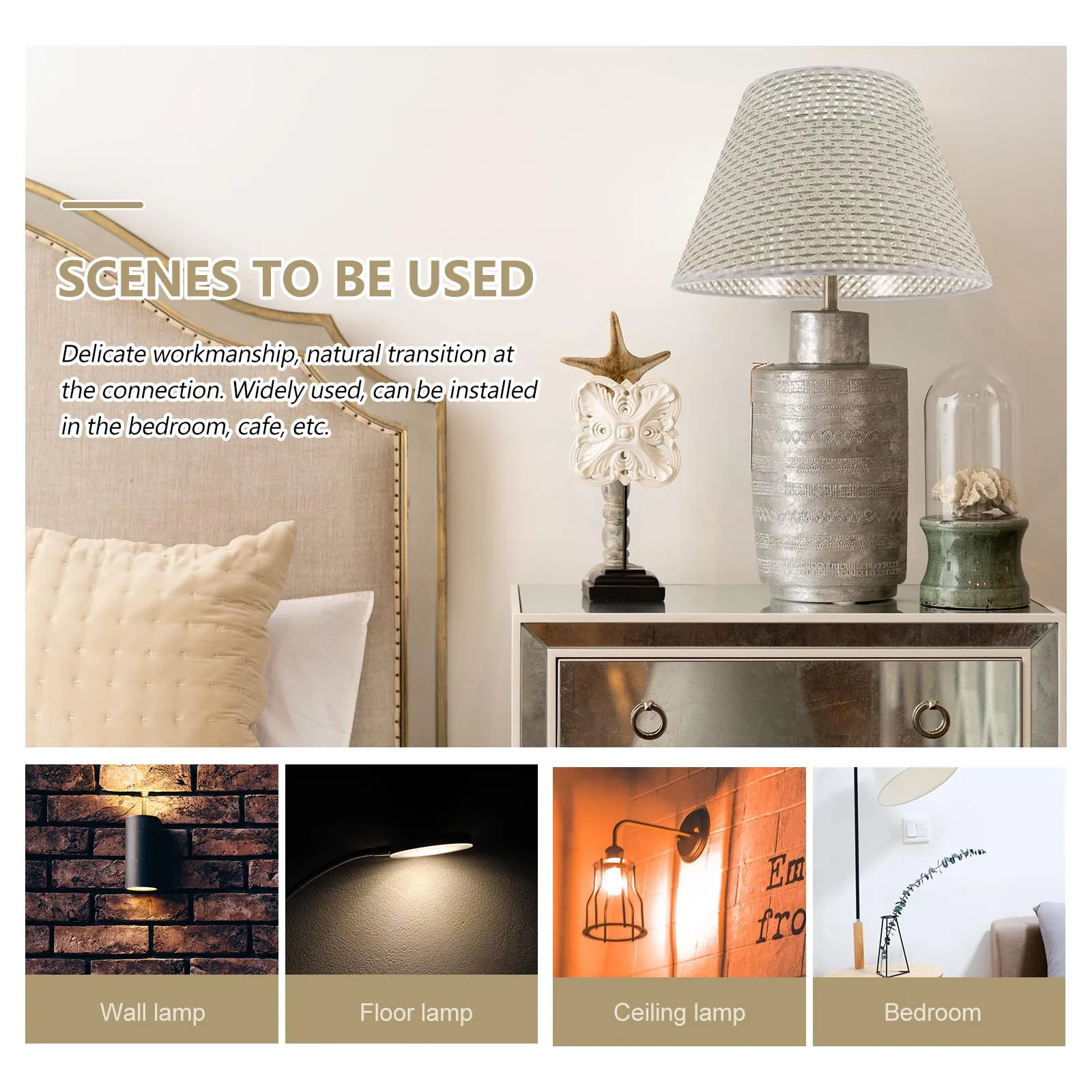 1Pcs Beige Imitation Woven Lampshade Premium Decorative Light Shade Strong Long-Lasting Lamp Cover for Household Desk Lamp
1Pcs Beige Imitation Woven Lampshade Premium Decorative Light Shade Strong Long-Lasting Lamp Cover for Household Desk Lamp