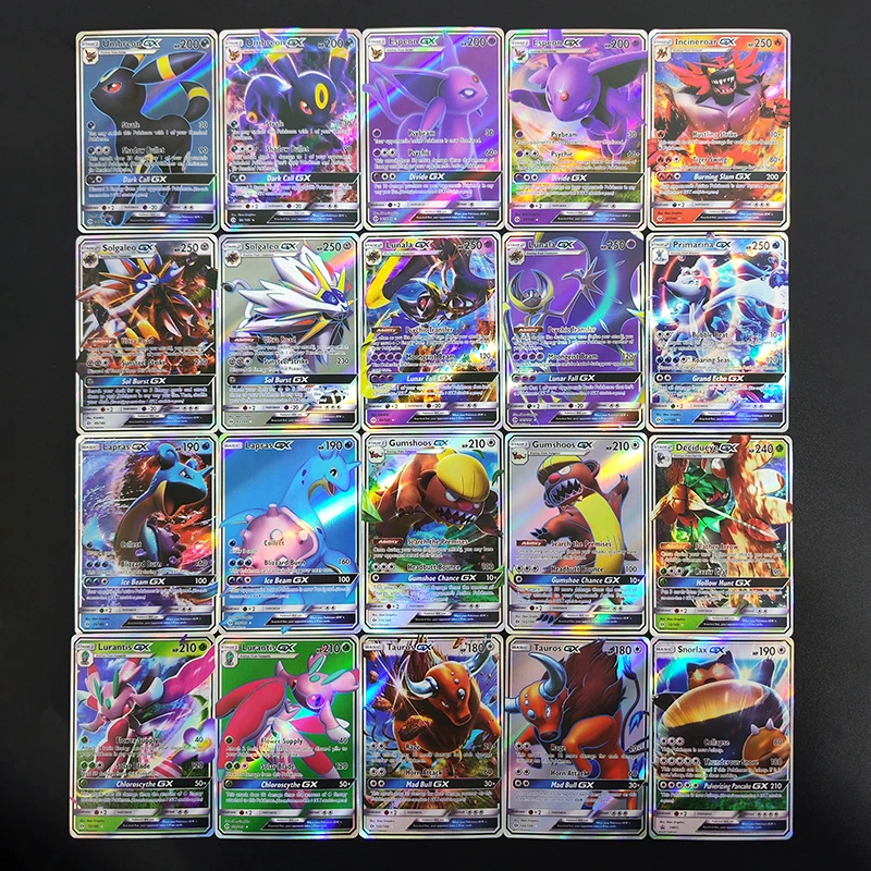 20 шт./компл. DIY PTCG английский Snorlax Incineroar Espeon Umbreon Lurantis Tauros Solgaleo GX коллекция хобби игрушка-флеш-карта
20 шт./компл. DIY PTCG английский Snorlax Incineroar Espeon Umbreon Lurantis Tauros Solgaleo GX коллекция хобби игрушка-флеш-карта