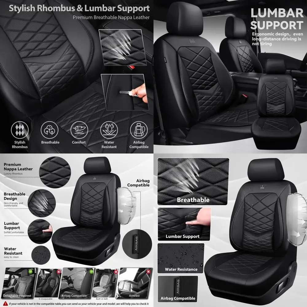 Роскошные чехлы на передние сиденья из кожи наппа, водонепроницаемые чехлы на сиденья из пенопласта 3D с поясничной опорой, дышащий автомобильный чехол на сиденье Airb
Роскошные чехлы на передние сиденья из кожи наппа, водонепроницаемые чехлы на сиденья из пенопласта 3D с поясничной опорой, дышащий автомобильный чехол на сиденье Airb