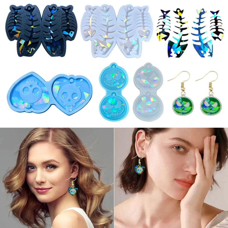 Holographic Skull Heart Earring Mold Skull Head Shape Silicone Resin Mold Sparkling Heart Shape Epoxy Mold Earring Charm Mold
Holographic Skull Heart Earring Mold Skull Head Shape Silicone Resin Mold Sparkling Heart Shape Epoxy Mold Earring Charm Mold