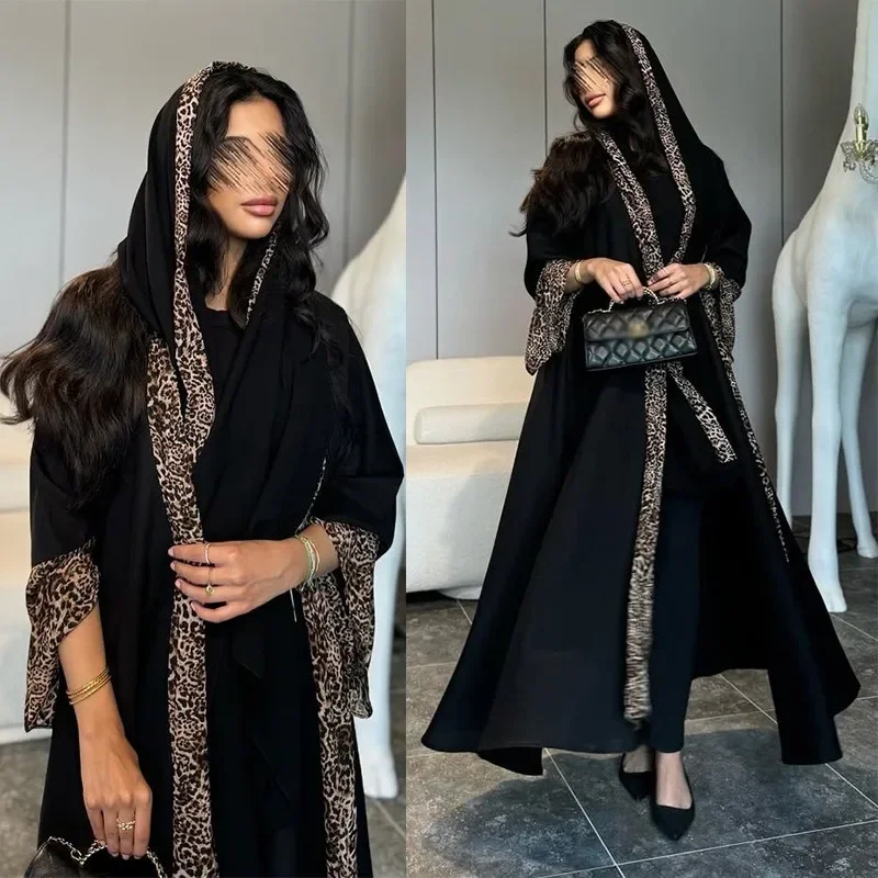 New Women Leopard Print Dress Chiffon Open Abaya with Zipper Muslim Dress Islamic Clothing Cardigan Abaya Women Muslim Dress
New Women Leopard Print Dress Chiffon Open Abaya with Zipper Muslim Dress Islamic Clothing Cardigan Abaya Women Muslim Dress