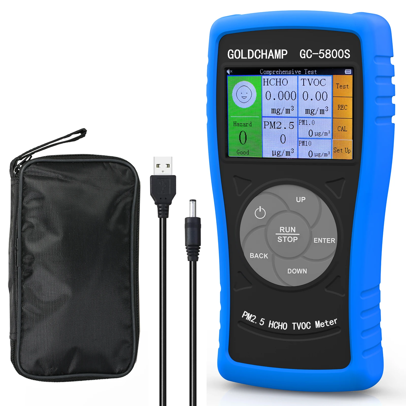 3 in 1 Air Quality Monitor Formaldehyde Detector PM2.5 PM10 HCHO TVOC Meter, USB Rechargeable for Home Office Indoor Use
3 in 1 Air Quality Monitor Formaldehyde Detector PM2.5 PM10 HCHO TVOC Meter, USB Rechargeable for Home Office Indoor Use
