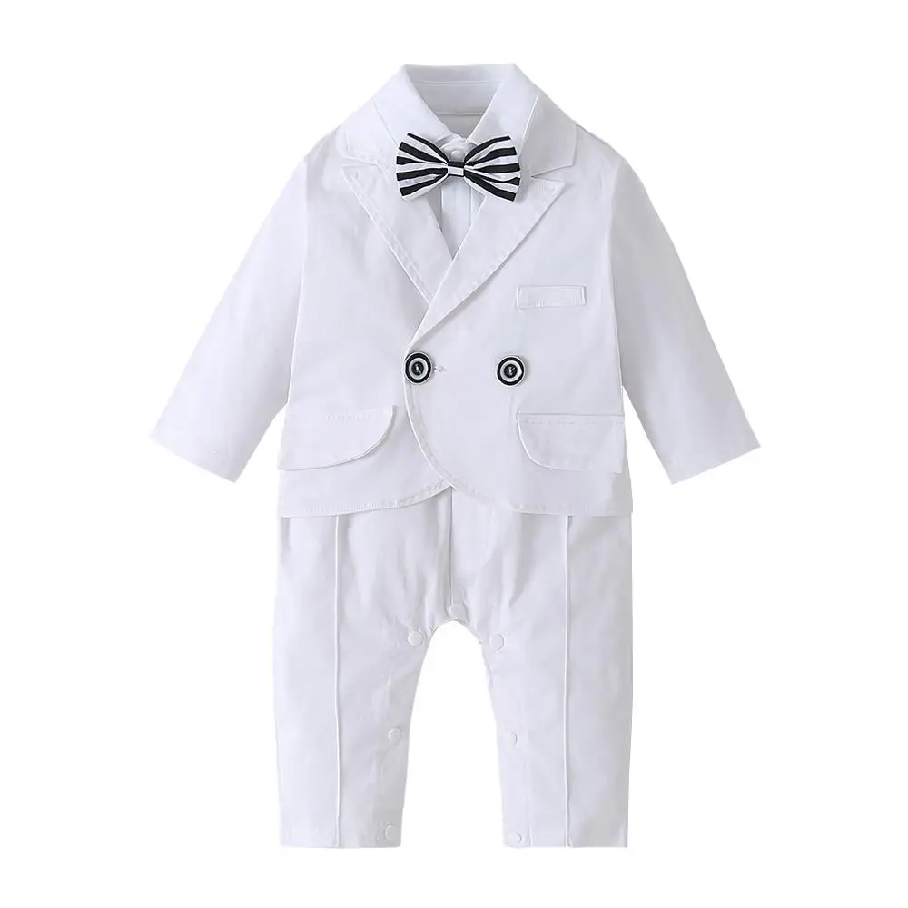 White Newborn Baby Boy Rompers Set Tuxedo Bow Tie Little Kids Gentleman Suit Full Cotton Coat + Jumpsuit Infant Children Outfit
White Newborn Baby Boy Rompers Set Tuxedo Bow Tie Little Kids Gentleman Suit Full Cotton Coat + Jumpsuit Infant Children Outfit