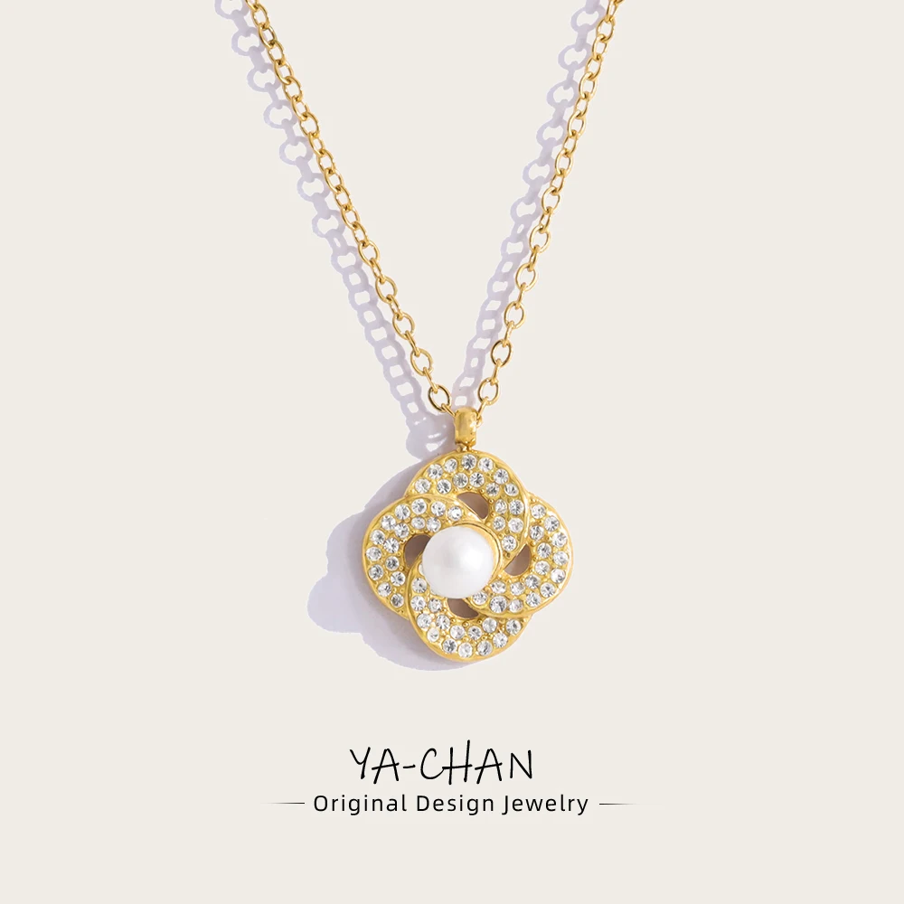 YACHAN Luxury Crystal Pendant Necklace for Women Chic Vintage 18K Gold Plated Stainless Steel Trendy Jewelry
YACHAN Luxury Crystal Pendant Necklace for Women Chic Vintage 18K Gold Plated Stainless Steel Trendy Jewelry