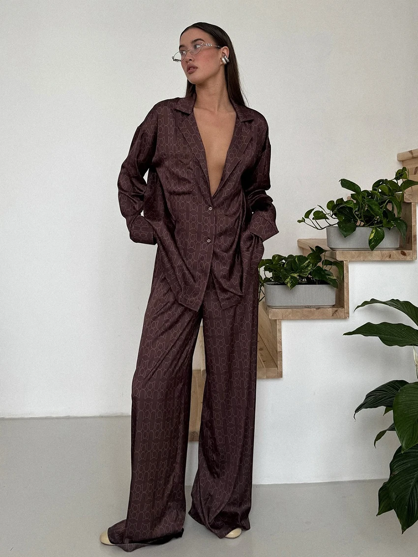 Marthaqiqi Printing Ladies Pajamas Set Long Sleeve Sleepwear Sexy Turn-Down Collar Nightgowns Pants Winter Female Nightwear Suit
Marthaqiqi Printing Ladies Pajamas Set Long Sleeve Sleepwear Sexy Turn-Down Collar Nightgowns Pants Winter Female Nightwear Suit