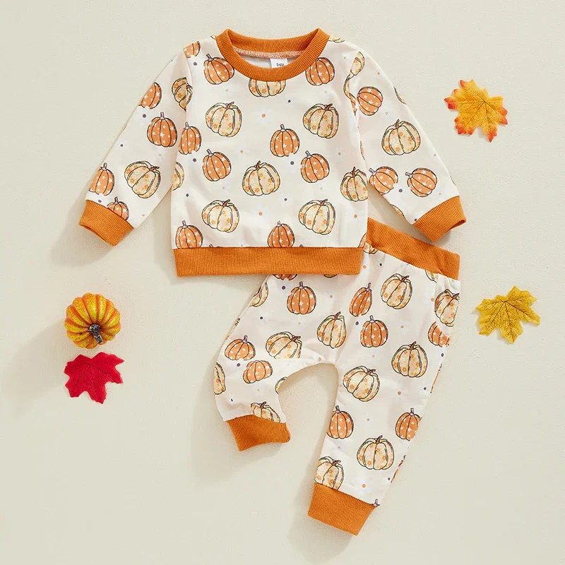 Baby Clothing Girls Fall Pumpkin Print Long Sleeve Round Neck Sweatshirt Pocket Pants Newborn Clothes Set
Baby Clothing Girls Fall Pumpkin Print Long Sleeve Round Neck Sweatshirt Pocket Pants Newborn Clothes Set