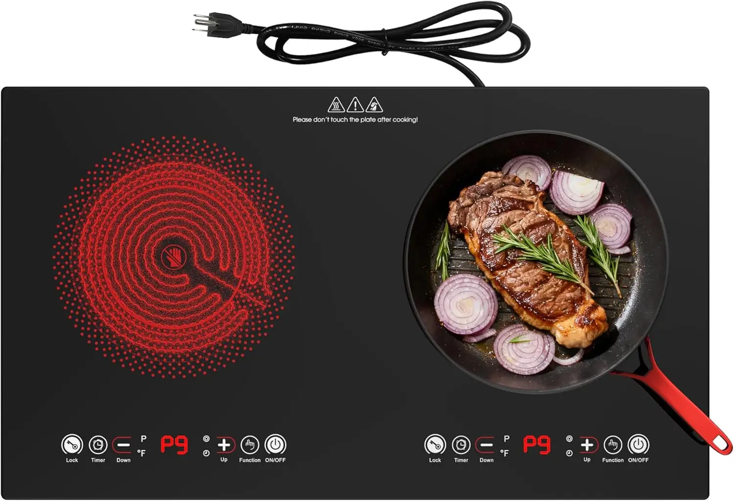 Electric Cooktop, 24 Inch 2 Burner Cooktop 110V, Built-in and Countertop Stove Top Plug in, 2400W Electric Stove, Compatible
Electric Cooktop, 24 Inch 2 Burner Cooktop 110V, Built-in and Countertop Stove Top Plug in, 2400W Electric Stove, Compatible