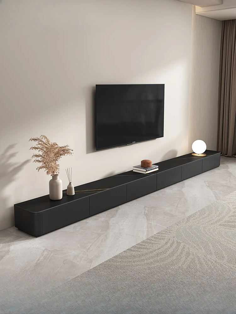 Black TV cabinet simple modern rock slab coffee table floor combination small apartment household living room solid wood floor c
Black TV cabinet simple modern rock slab coffee table floor combination small apartment household living room solid wood floor c