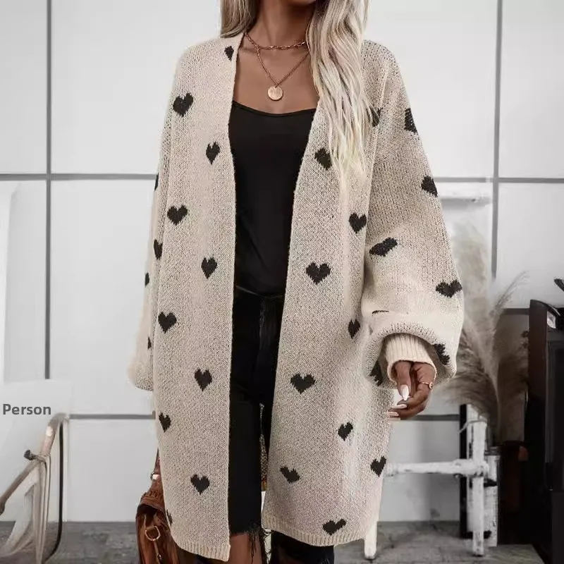 Женский длинный жаккардовый свитер Faion, повседневное пальто, свободная посадка или длины с узором в виде сердца
Женский длинный жаккардовый свитер Faion, повседневное пальто, свободная посадка или длины с узором в виде сердца