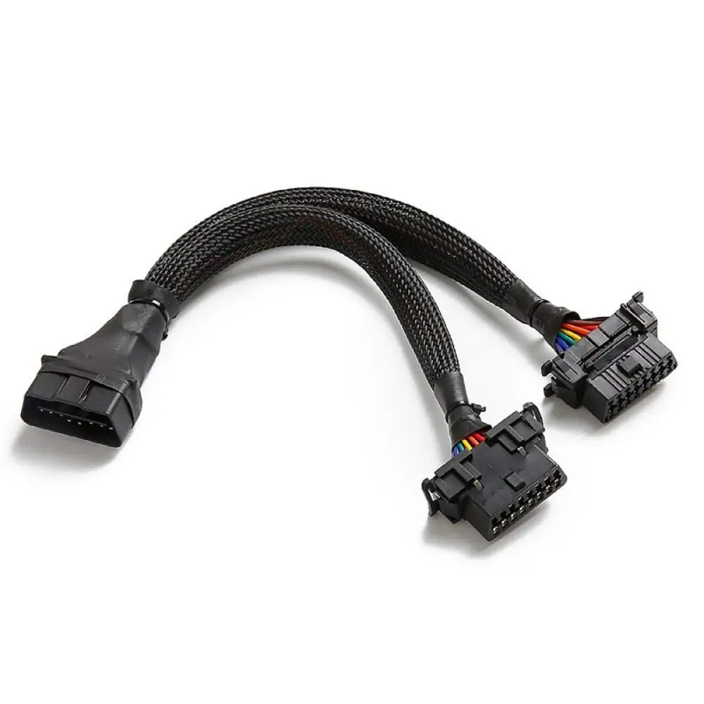 OBD2 Male To Dual Female Extension Cable Electroconductibility 12-24V 1 IN 2 Converted OBD2 Adapter 30cm with 16pins
OBD2 Male To Dual Female Extension Cable Electroconductibility 12-24V 1 IN 2 Converted OBD2 Adapter 30cm with 16pins