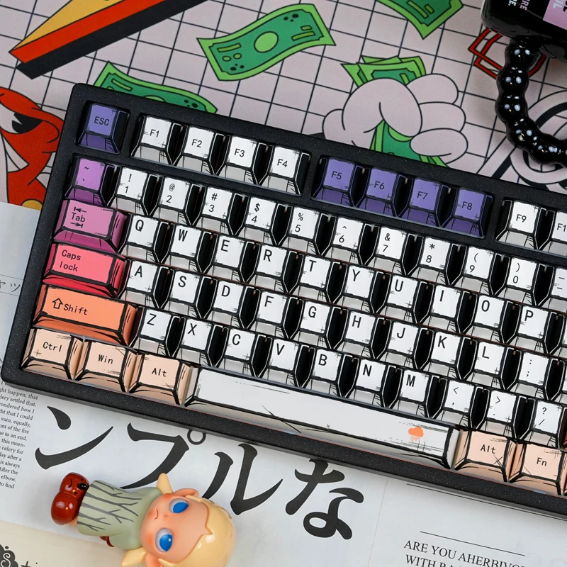 130 Keys PBT Keycaps, Japanese Manga Style Keycaps Cherry Profile, Dye Sublimation Custom Key Caps Set For Mechanical Keyboard
130 Keys PBT Keycaps, Japanese Manga Style Keycaps Cherry Profile, Dye Sublimation Custom Key Caps Set For Mechanical Keyboard