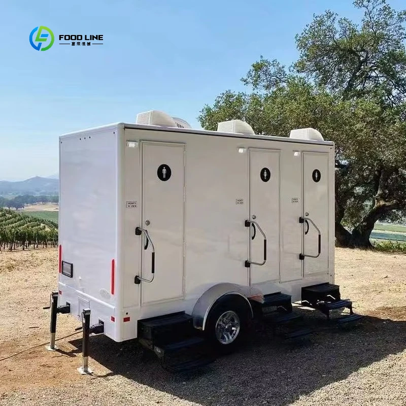 Factory Wholesale Portable Toilets Trailer Mobile Shower Trailer Outdoor WC 2 Stall 3 Stall Portable Restroom Trailer Customized
Factory Wholesale Portable Toilets Trailer Mobile Shower Trailer Outdoor WC 2 Stall 3 Stall Portable Restroom Trailer Customized