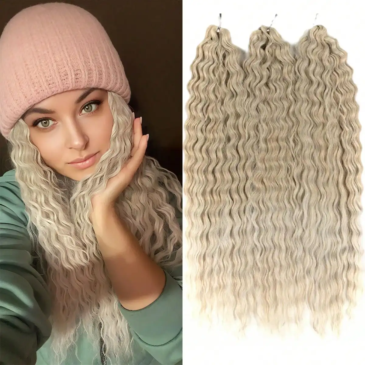 Ariel Hair Synthetic Twist Crochet Curly Hair 22Inch Water Wave Braid Hair Ombre Blonde Brown Deep Wave Braiding Hair Extension
Ariel Hair Synthetic Twist Crochet Curly Hair 22Inch Water Wave Braid Hair Ombre Blonde Brown Deep Wave Braiding Hair Extension