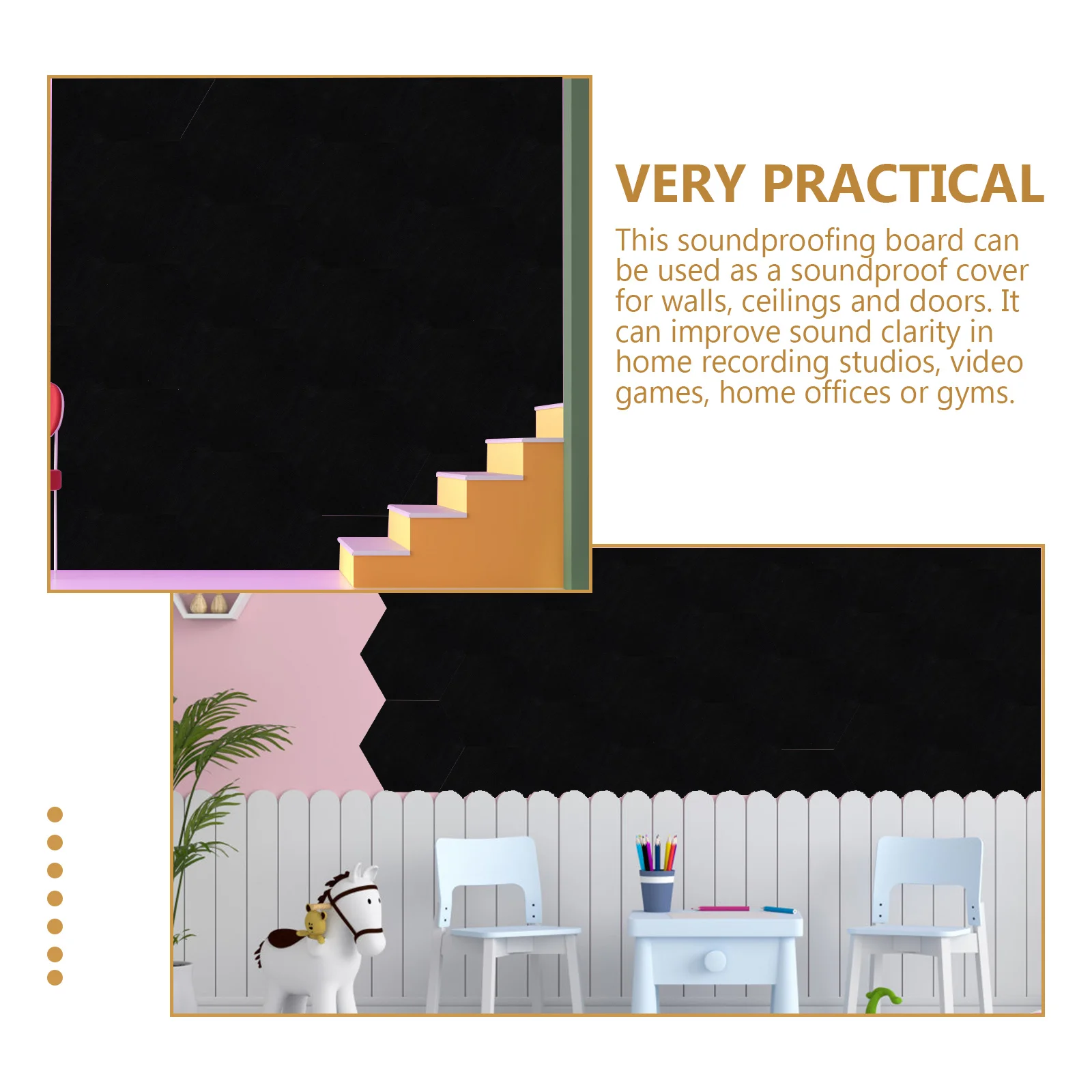 6 Pcs Sound-absorbing Panels Absorption Acoustic Self-adhesive Wall KTV Soundproof Board Felt
6 Pcs Sound-absorbing Panels Absorption Acoustic Self-adhesive Wall KTV Soundproof Board Felt