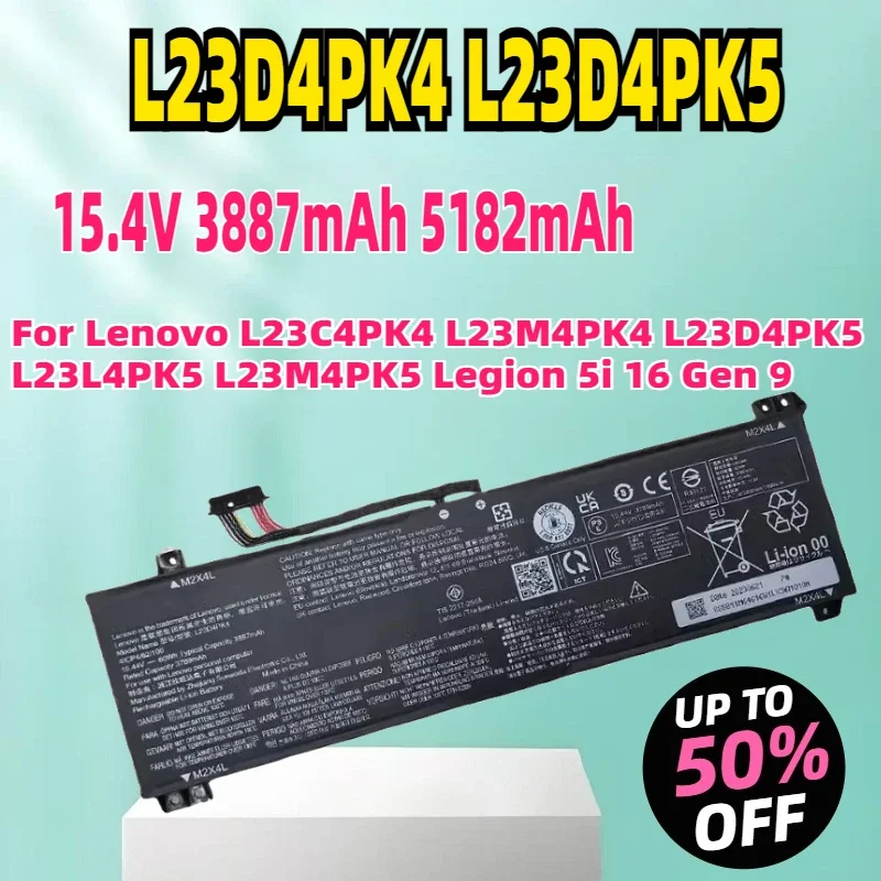 New L23D4PK4 L23D4PK5 60Wh/80Wh Laptop Battery For Lenovo L23C4PK4 L23M4PK4 L23D4PK5 L23L4PK5 L23M4PK5 Legion 5i 16 Gen 9
New L23D4PK4 L23D4PK5 60Wh/80Wh Laptop Battery For Lenovo L23C4PK4 L23M4PK4 L23D4PK5 L23L4PK5 L23M4PK5 Legion 5i 16 Gen 9