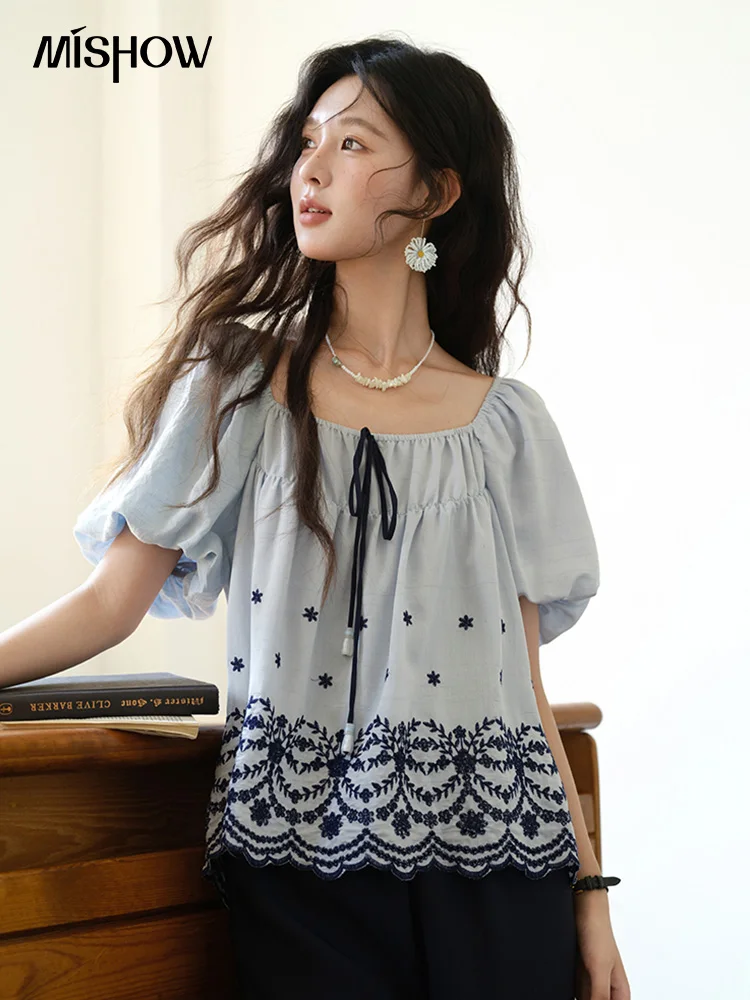 MISHOW Women's Summer Loose Print Blouse 2025 New Fashion Square Neck Lace Up Puff Sleeve Blue Blouse Female Clothing MXE36X1799
MISHOW Women's Summer Loose Print Blouse 2025 New Fashion Square Neck Lace Up Puff Sleeve Blue Blouse Female Clothing MXE36X1799