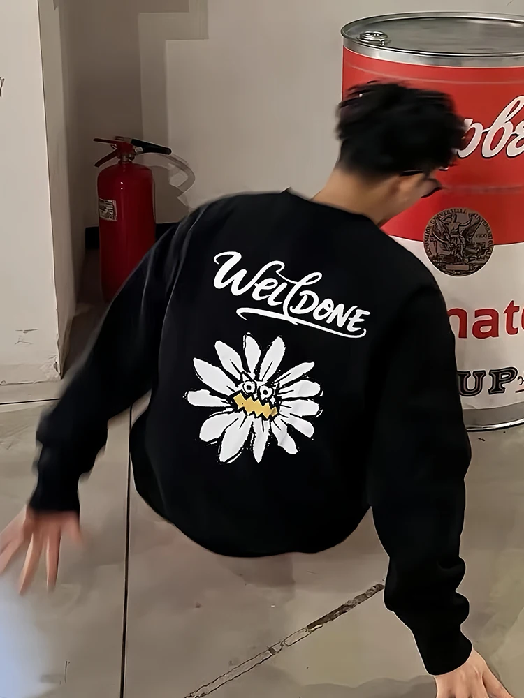 Мужская толстовка оверсайз с круглым вырезом и флисовой подкладкой, осенне-зимняя, повседневная, удобная, хлопковая, в уличном стиле, модный бренд
Мужская толстовка оверсайз с круглым вырезом и флисовой подкладкой, осенне-зимняя, повседневная, удобная, хлопковая, в уличном стиле, модный бренд