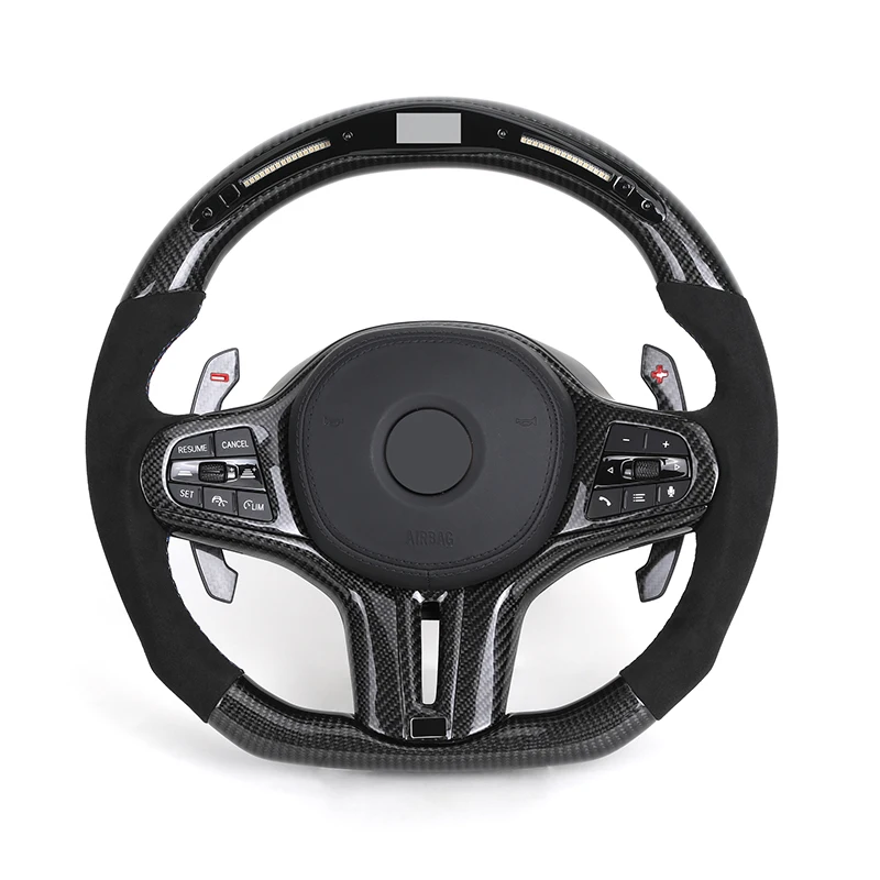 With LED Display Half Alcantara Carbon Steering Wheel for BMW G20 G21 G30 G31 M2 G87 M3 G80 G81 M4 G42 G82 M5 F90 X3M F97 M340i
With LED Display Half Alcantara Carbon Steering Wheel for BMW G20 G21 G30 G31 M2 G87 M3 G80 G81 M4 G42 G82 M5 F90 X3M F97 M340i