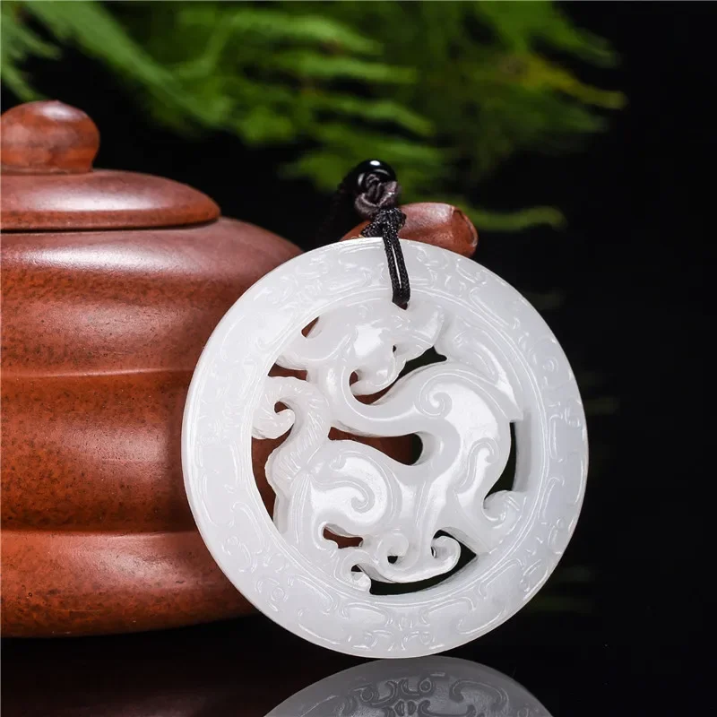 Natural White Jade Double Sided Hollow Dragon Pendant Fashion Necklace Jewelry Gifts Meditation Relax Healing Women Man Gift
Natural White Jade Double Sided Hollow Dragon Pendant Fashion Necklace Jewelry Gifts Meditation Relax Healing Women Man Gift