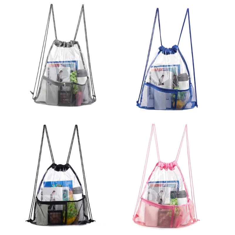 Adult Teens Drawstring Gym Bag Beach Swimming Traveling Clear Waterproof Sports Backpack with Front Mesh Pocket for Women Men
Adult Teens Drawstring Gym Bag Beach Swimming Traveling Clear Waterproof Sports Backpack with Front Mesh Pocket for Women Men