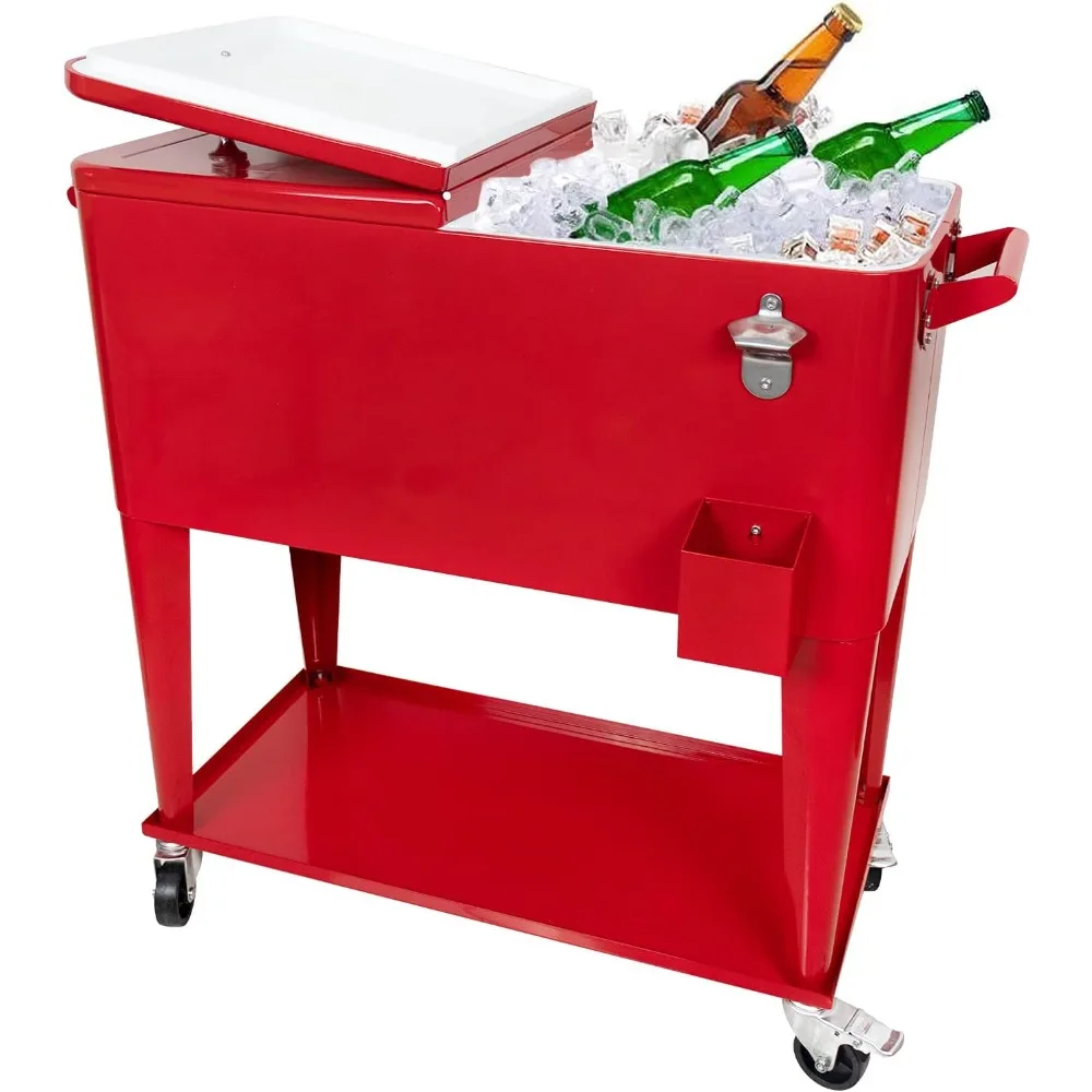 Portable Rolling Cooler Cart 80 Quart Cooler cart, Ice Chest Cart Trolley Rolling Cart Cooler with Wheels Outdoor Beverage Cool
Portable Rolling Cooler Cart 80 Quart Cooler cart, Ice Chest Cart Trolley Rolling Cart Cooler with Wheels Outdoor Beverage Cool