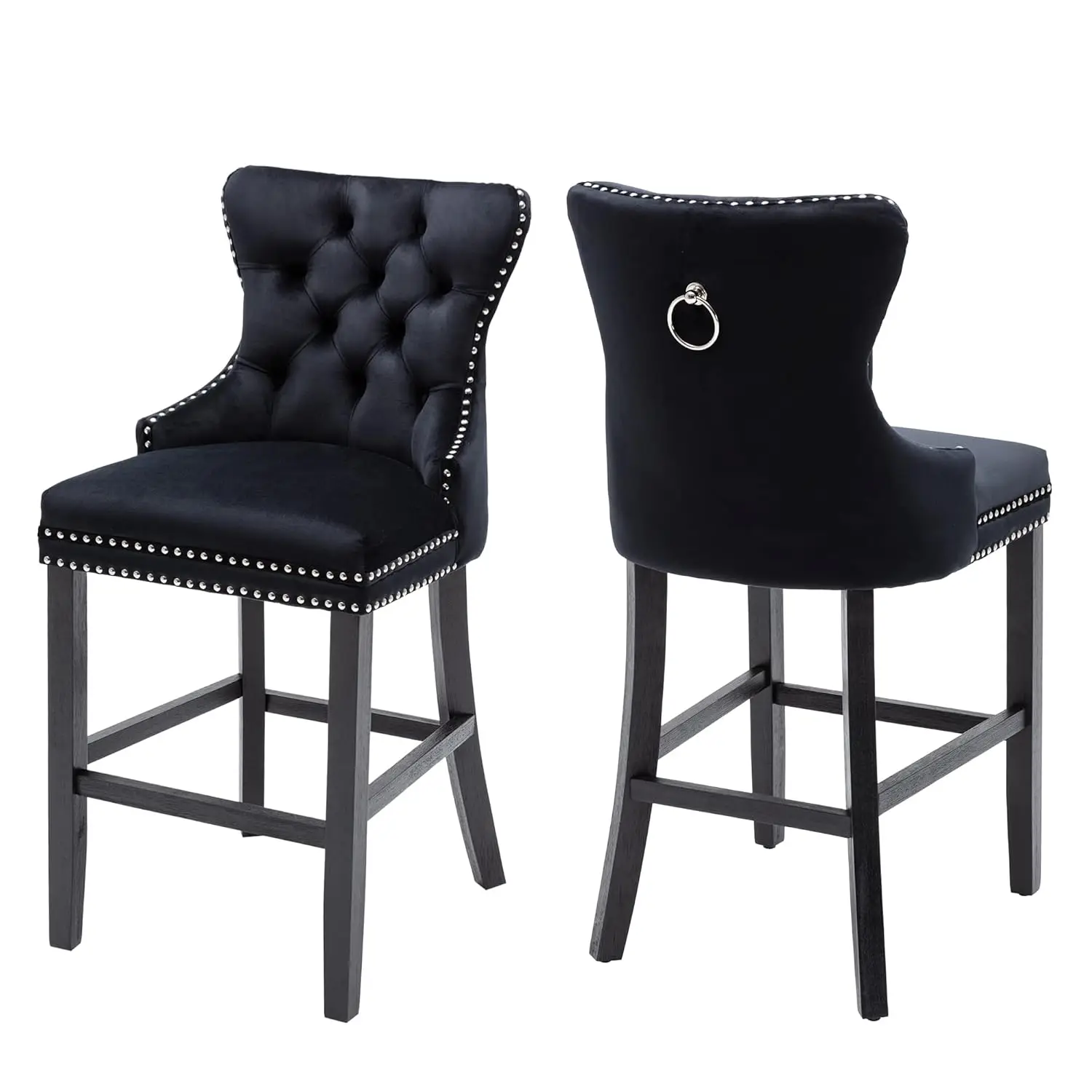 Комплект из 2 барных стульев, барные стулья высотой 26 дюймов с велюровой обивкой и пуговичной стежкой на спинке, барные стулья с заклепками для кухни, на заказ
Комплект из 2 барных стульев, барные стулья высотой 26 дюймов с велюровой обивкой и пуговичной стежкой на спинке, барные стулья с заклепками для кухни, на заказ