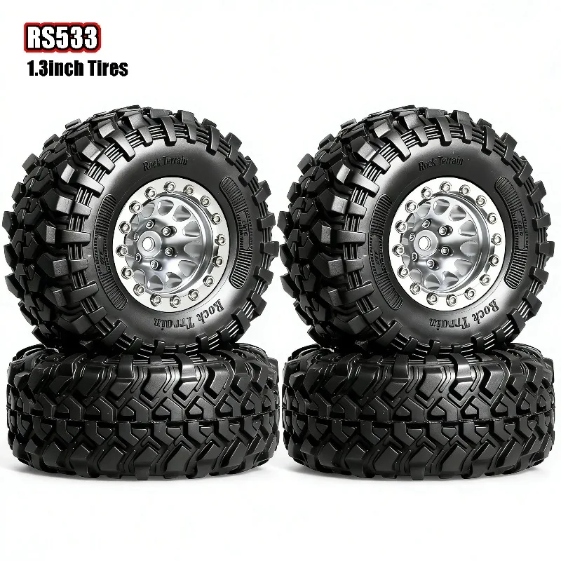 1.3 inch Metal Beadlock Wheel RubbeTireOuter diameter 64 mm for 1/18 1/24 TRX4M SCX24 AX24 FCX18 FCX24 RC Crawler Car
1.3 inch Metal Beadlock Wheel RubbeTireOuter diameter 64 mm for 1/18 1/24 TRX4M SCX24 AX24 FCX18 FCX24 RC Crawler Car