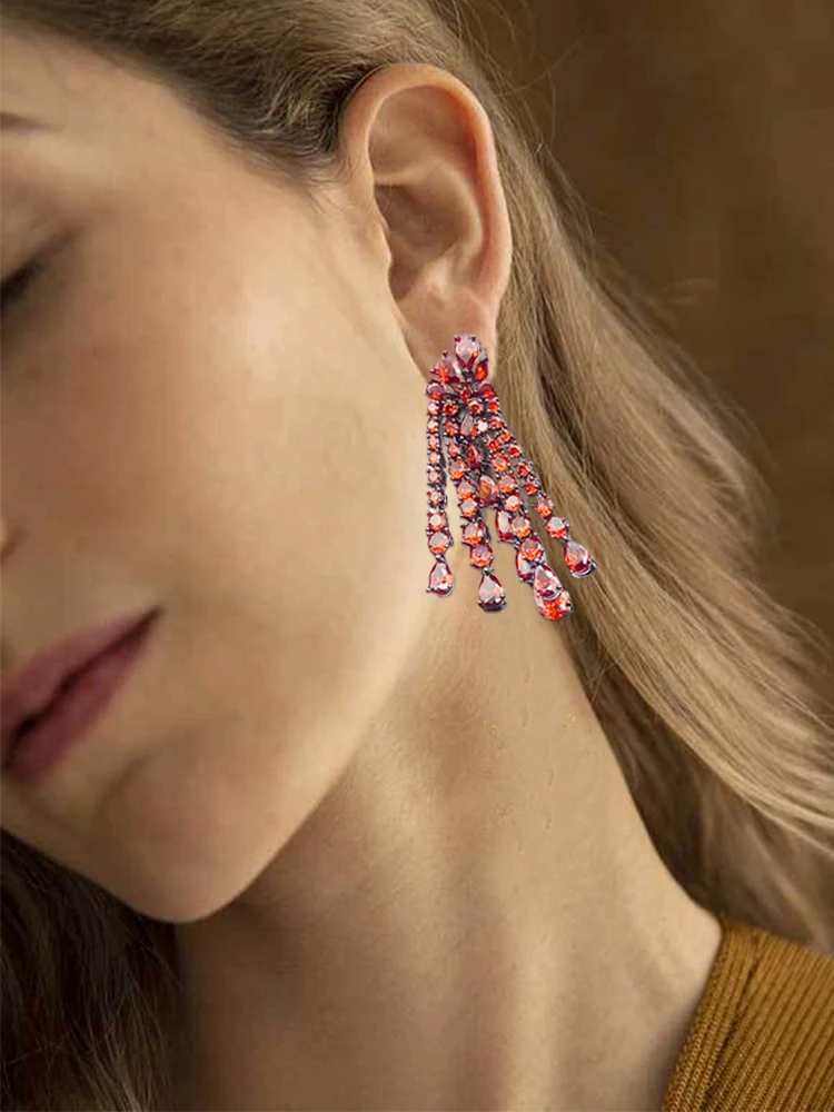 Luxury Vintage Purple Zircon Inlay Long Tassel Earrings Retro Geometric Shiny Rhinestone Dangle Women Earring 2025
Luxury Vintage Purple Zircon Inlay Long Tassel Earrings Retro Geometric Shiny Rhinestone Dangle Women Earring 2025