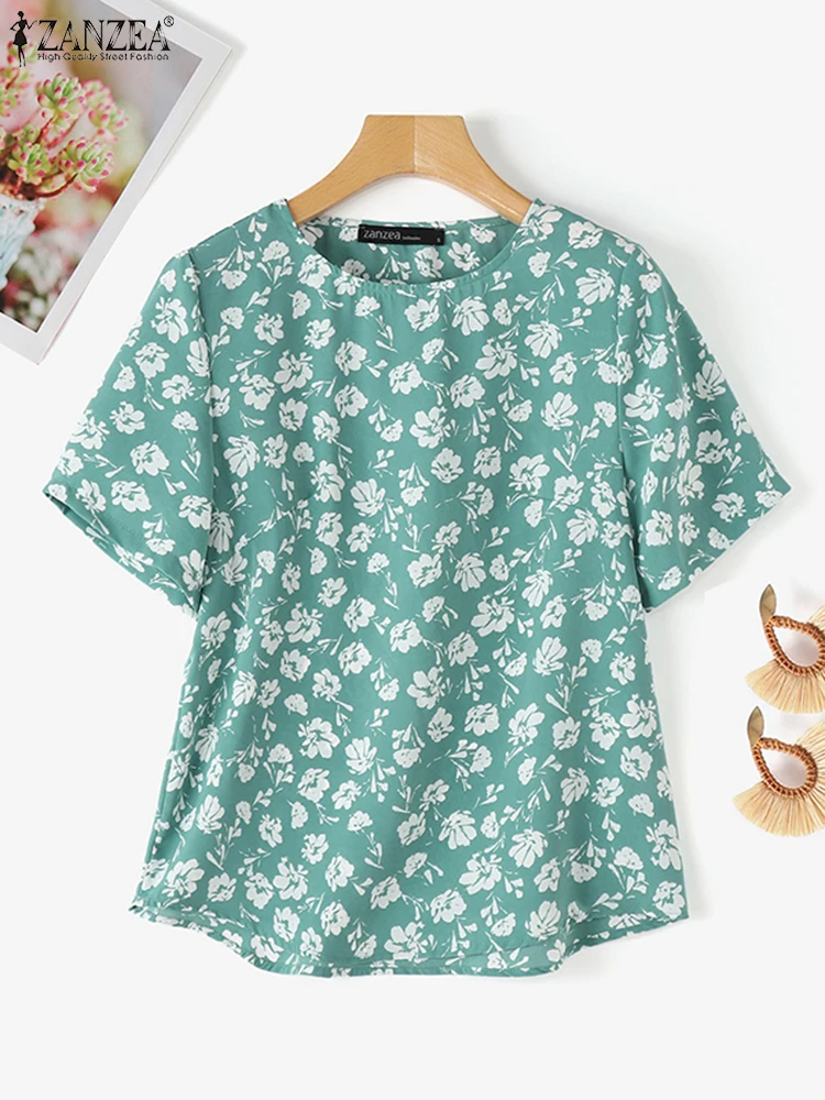 ZANZEA, летняя модная блузка с цветочным принтом, женская богемная рубашка, повседневные праздничные топы с круглым вырезом и короткими рукавами, женские рабочие Blusas 2025
ZANZEA, летняя модная блузка с цветочным принтом, женская богемная рубашка, повседневные праздничные топы с круглым вырезом и короткими рукавами, женские рабочие Blusas 2025