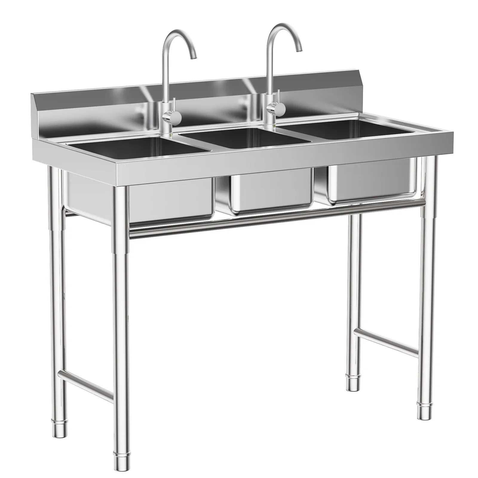 3 Slot Kitchen Sink with 2 Faucets, Stainless Steel Sink, Commercial Grade Laundry Basin, Cooking Sink for Garages, Laundry Rooms, Basements, Terraces, Bars, Kitchens, Farms, Backyards
3 Slot Kitchen Sink with 2 Faucets, Stainless Steel Sink, Commercial Grade Laundry Basin, Cooking Sink for Garages, Laundry Rooms, Basements, Terraces, Bars, Kitchens, Farms, Backyards