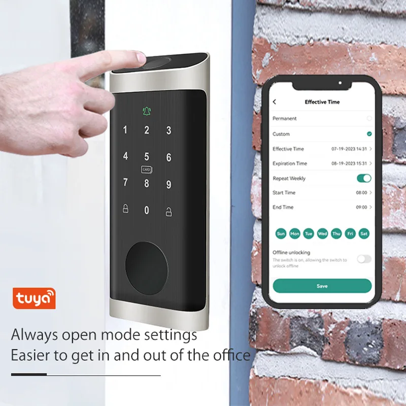 Factory Tuya TTlock WiFi Smart Door Lock Fingerprint & RFID CARD Access Digital Password Code for American Standard Wood Door
Factory Tuya TTlock WiFi Smart Door Lock Fingerprint & RFID CARD Access Digital Password Code for American Standard Wood Door